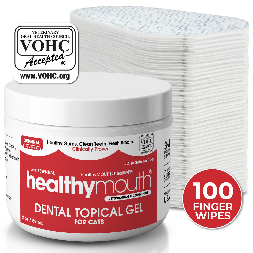 HealthyMouth® Dental Finger Wipes with Dental Topical Gel For Cats