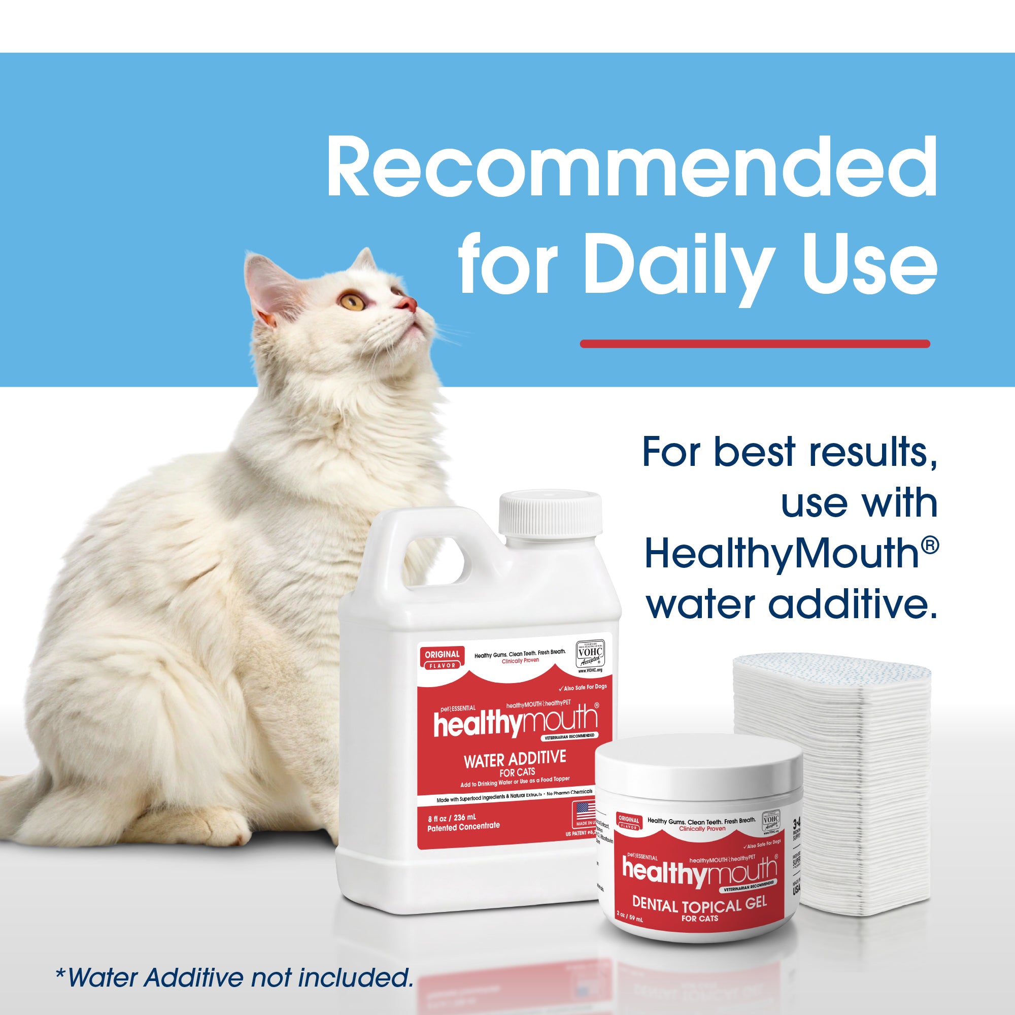 HealthyMouth® Dental Finger Wipes with Dental Topical Gel For Cats