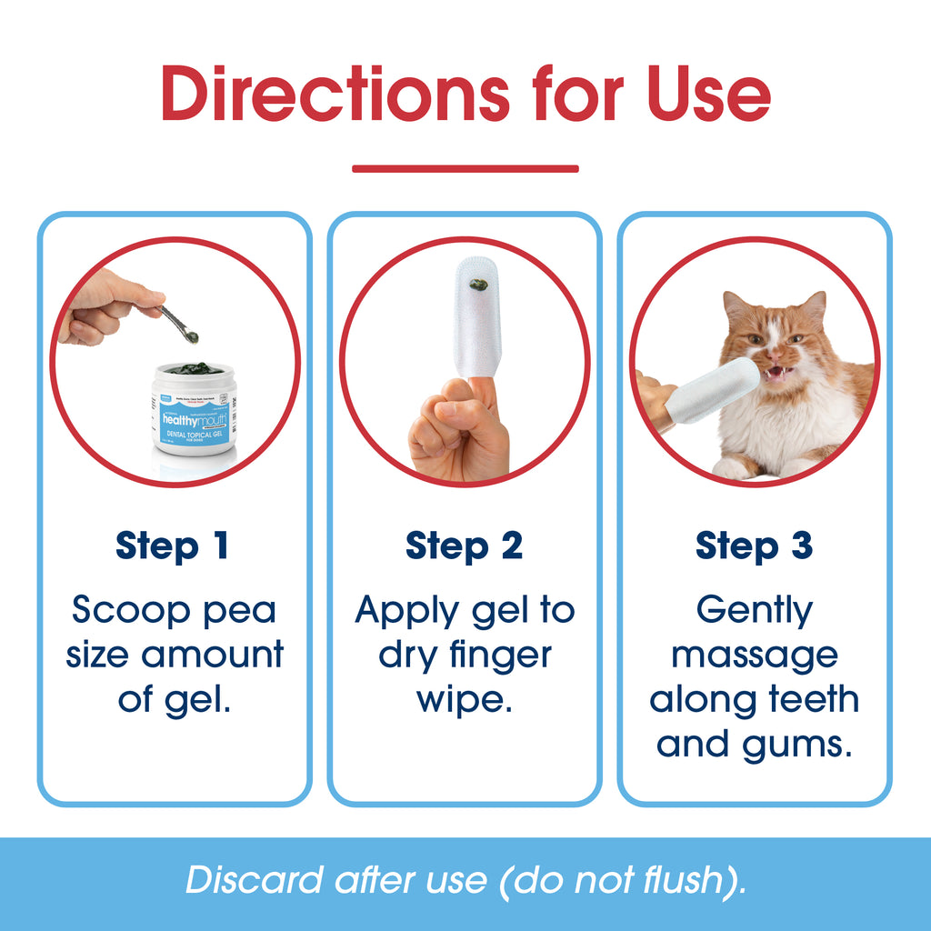 HealthyMouth® Dental Finger Wipes with Dental Topical Gel For Cats