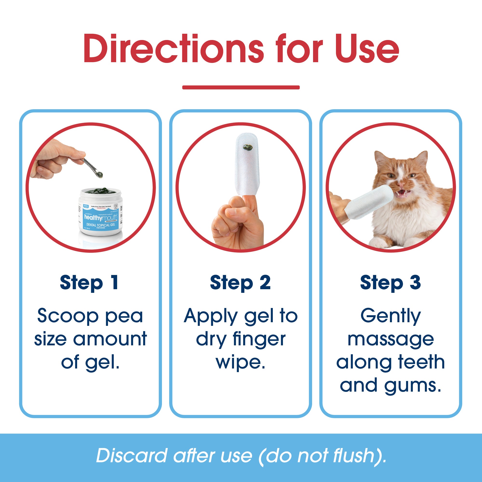 HealthyMouth® Dental Finger Wipes with Dental Topical Gel For Cats