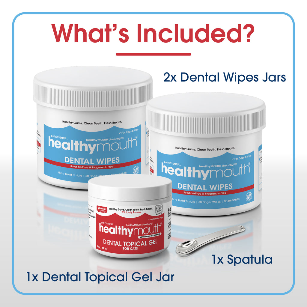 HealthyMouth® Dental Finger Wipes with Dental Topical Gel For Cats