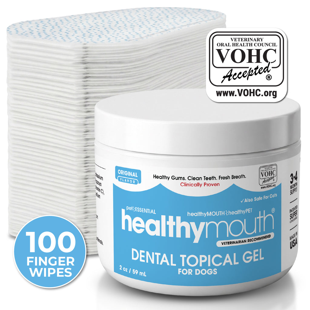 HealthyMouth® Dental Finger Wipes with Dental Topical Gel For Dogs