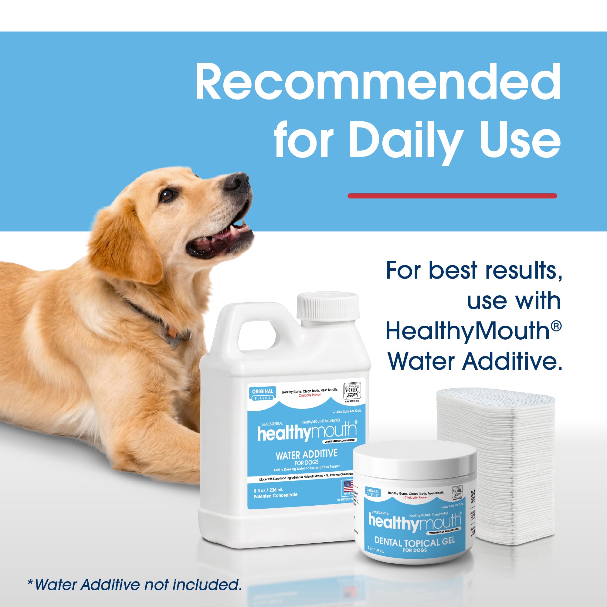 HealthyMouth® Dental Finger Wipes with Dental Topical Gel For Dogs