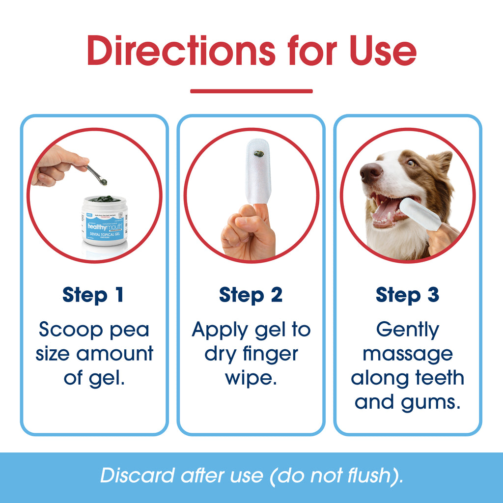 HealthyMouth® Dental Finger Wipes with Dental Topical Gel For Dogs