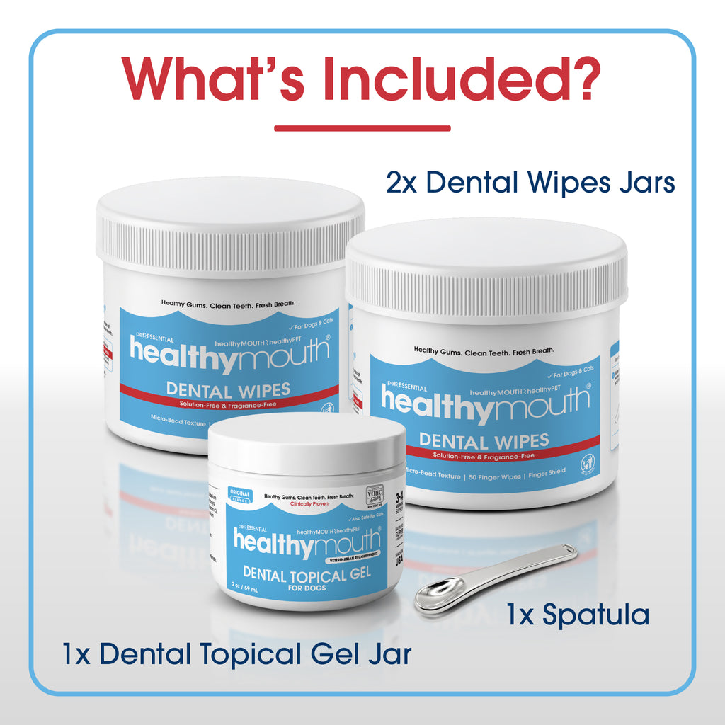 HealthyMouth® Dental Finger Wipes with Dental Topical Gel For Dogs