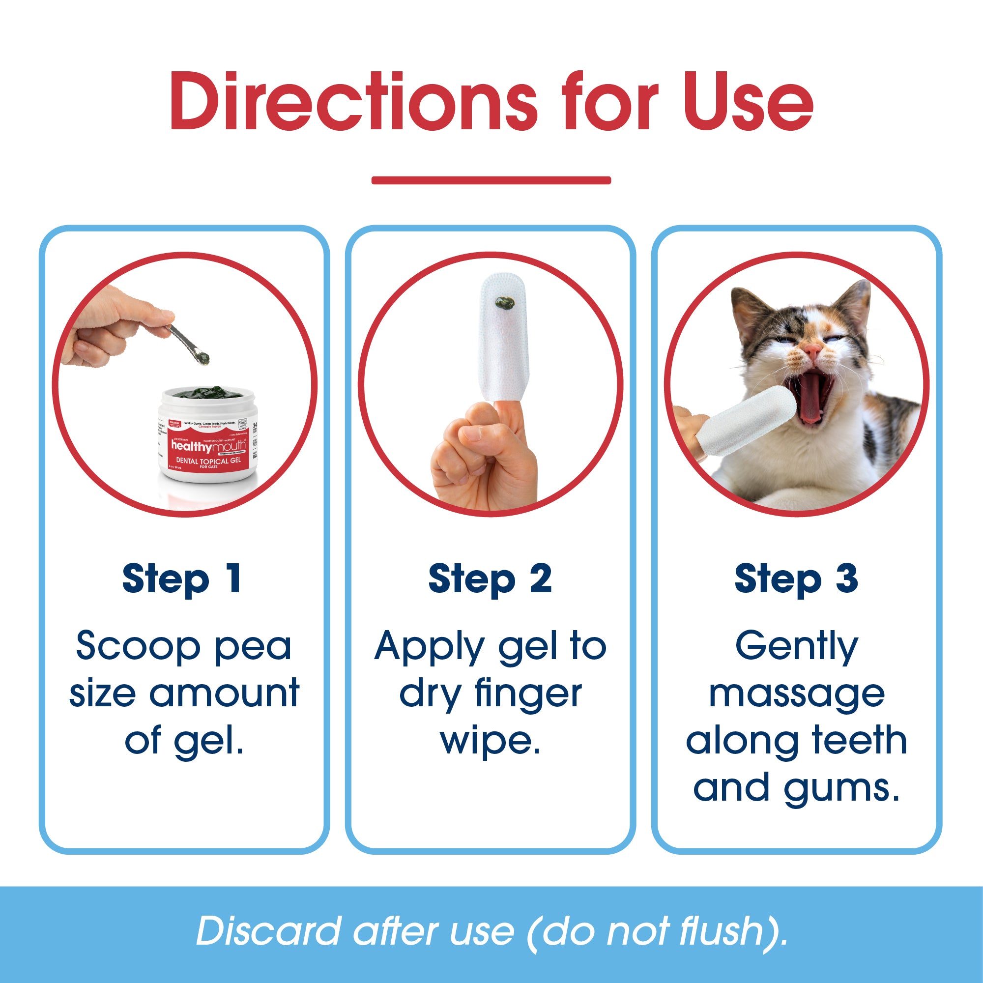 HealthyMouth® Dental Finger Wipes with Dental Topical Gel For Cats