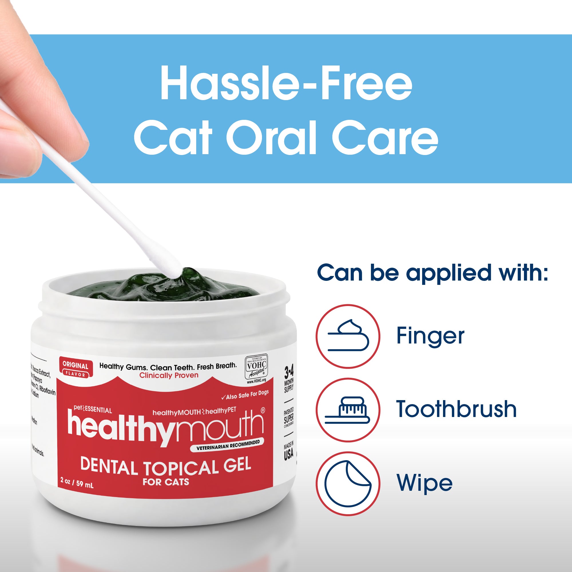 HealthyMouth® Dental Topical Gel For Cats  (Clinically Proven, VOHC Accepted)