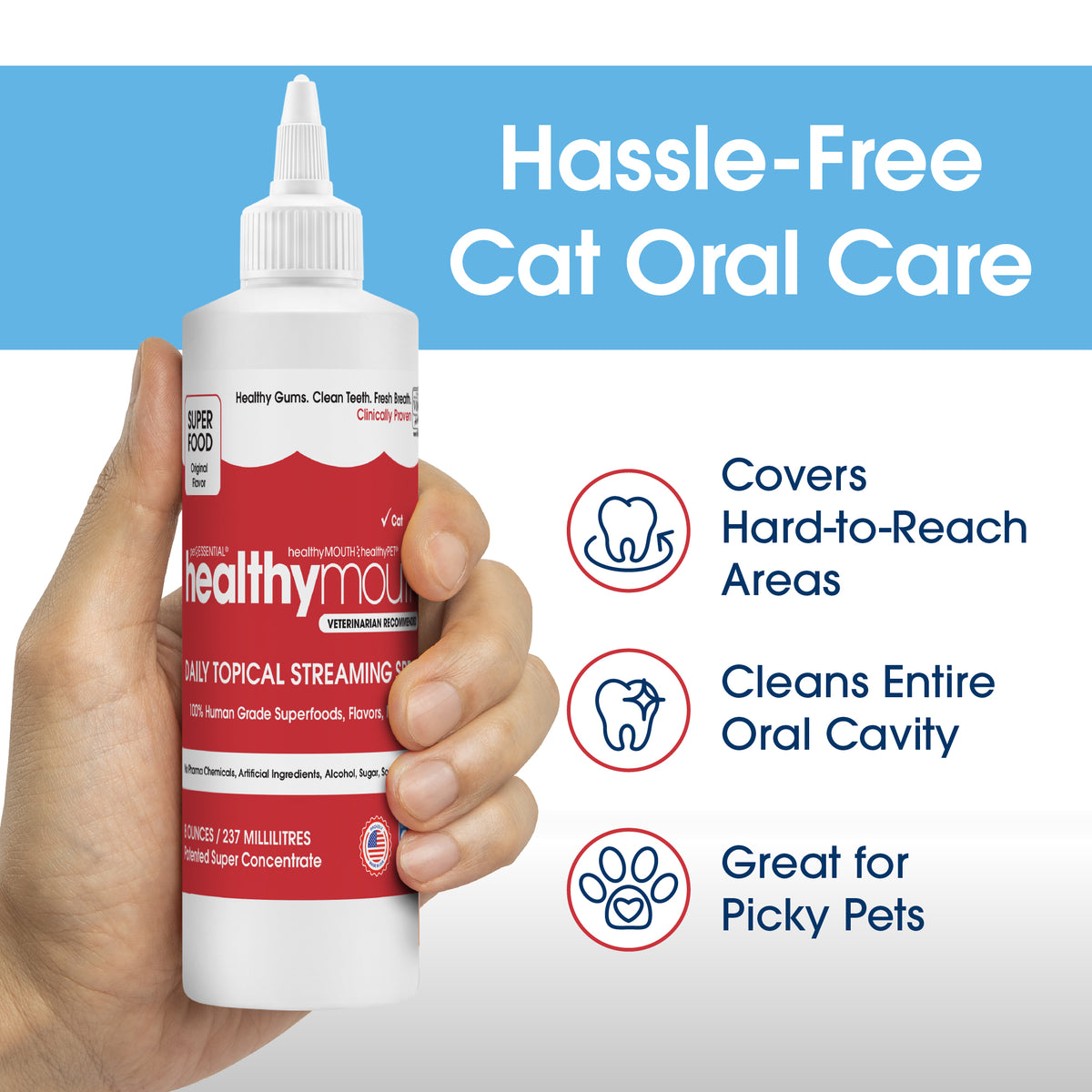 HealthyMouth® Dental Topical Spray For Cats (Clinically Proven, VOHC Accepted)