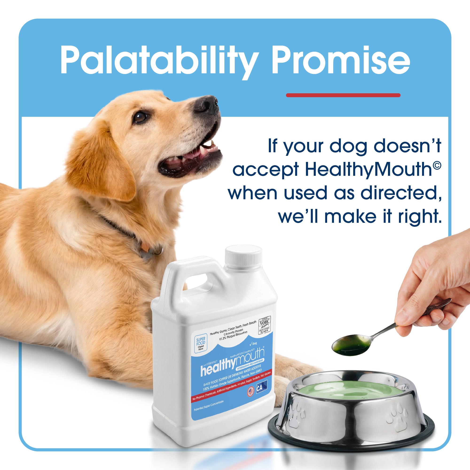 HealthyMouth® Water Additive For Dogs (Clinically Proven, VOHC Accepted)