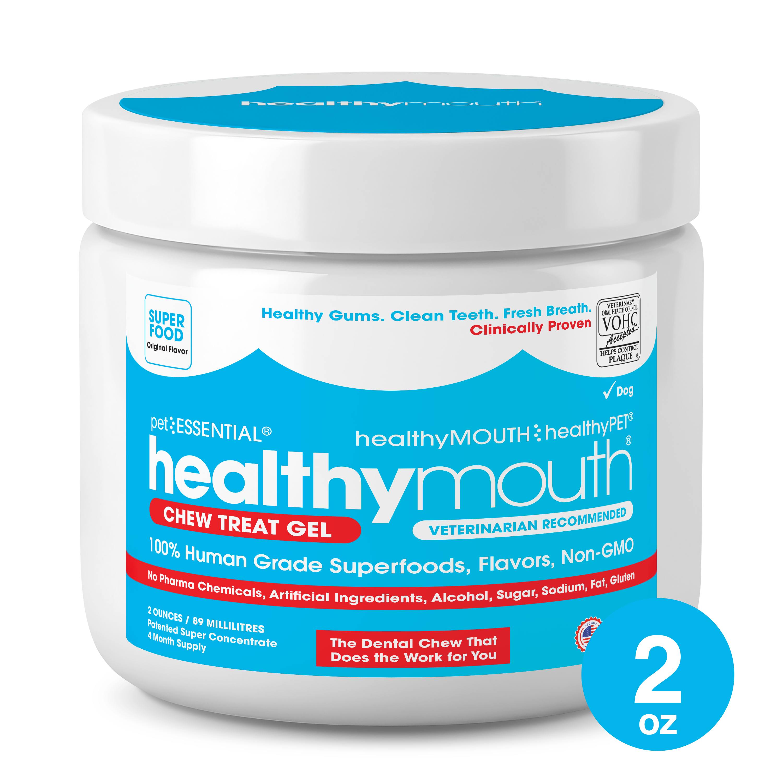 HealthyMouth® Chew Treat – Gel Combination for Dogs - Clinically Proven, VOHC® Accepted
