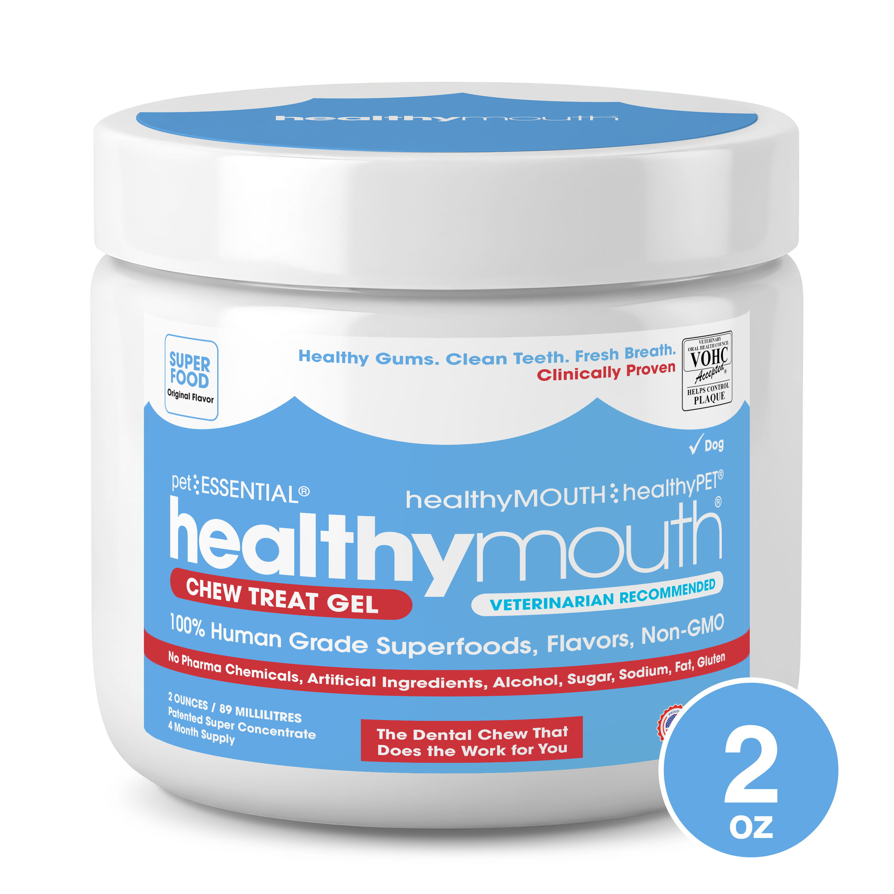 HealthyMouth® Chew Treat – Gel Combination for Dogs - Clinically Proven, VOHC® Accepted