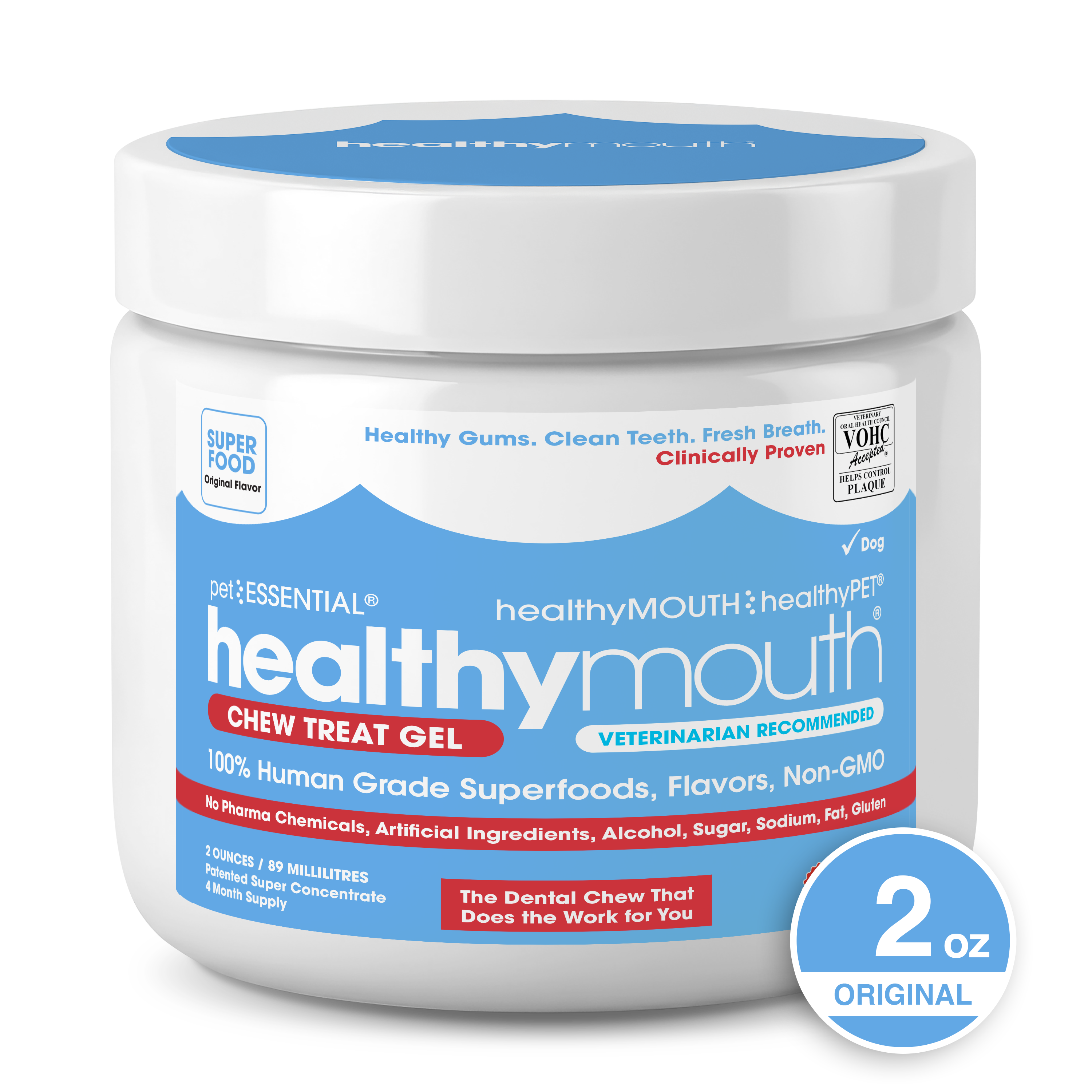 HealthyMouth® Chew Treat – Gel Combination for Dogs - Clinically Proven, VOHC® Accepted