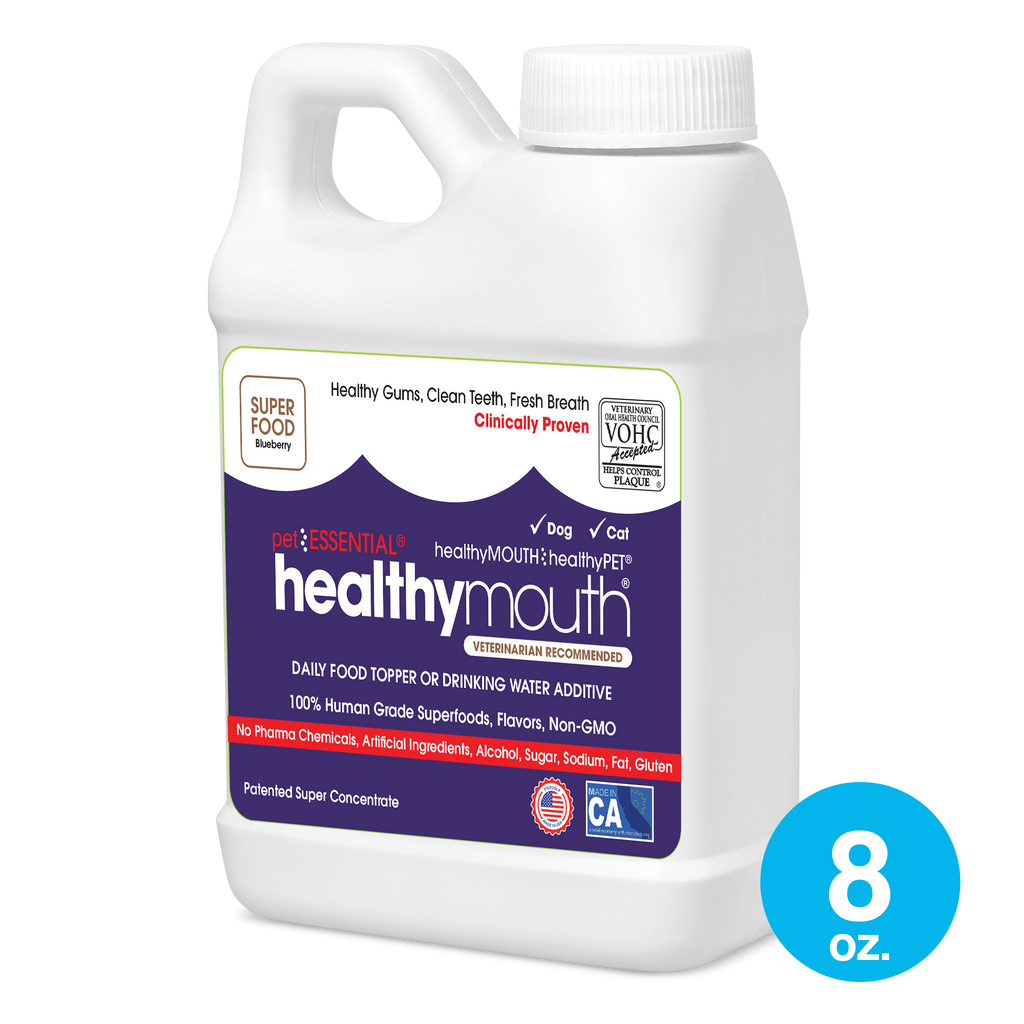 HealthyMouth® Water Additive for Dogs & Cats Blueberry, 8 oz) Clinically Proven, VOHC® Accepted