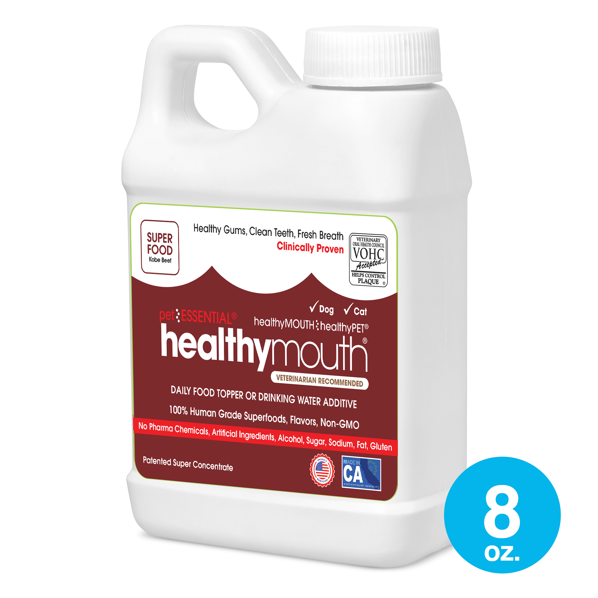 HealthyMouth® Water Additive for Dogs (8 oz) Clinically Proven, VOHC® Accepted