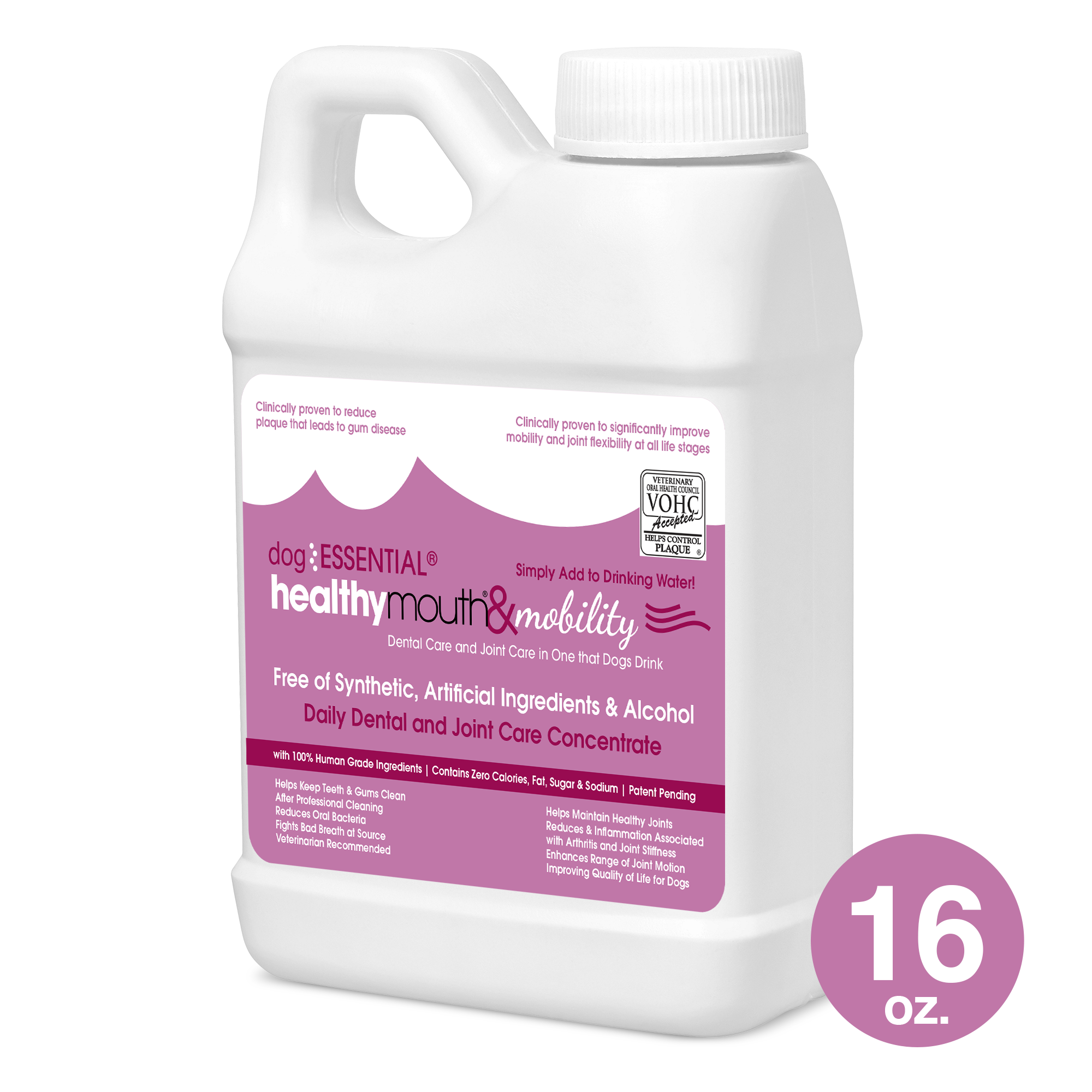 HealthyMouth® Mobility Water Additive for Dogs (16 oz) Clinically Proven, VOHC® Accepted