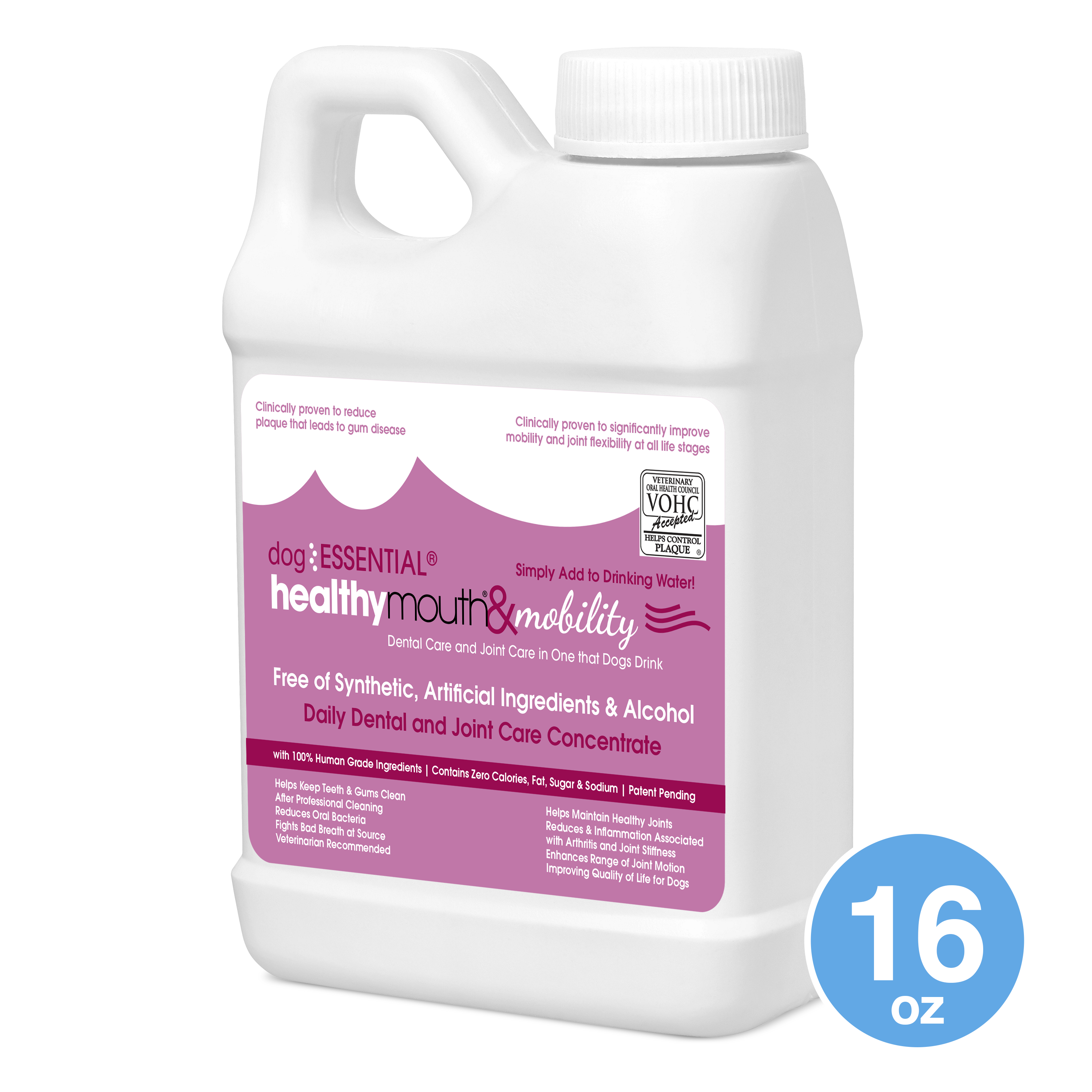 HealthyMouth® Mobility Water Additive for Dogs (16 oz) Clinically Proven, VOHC® Accepted