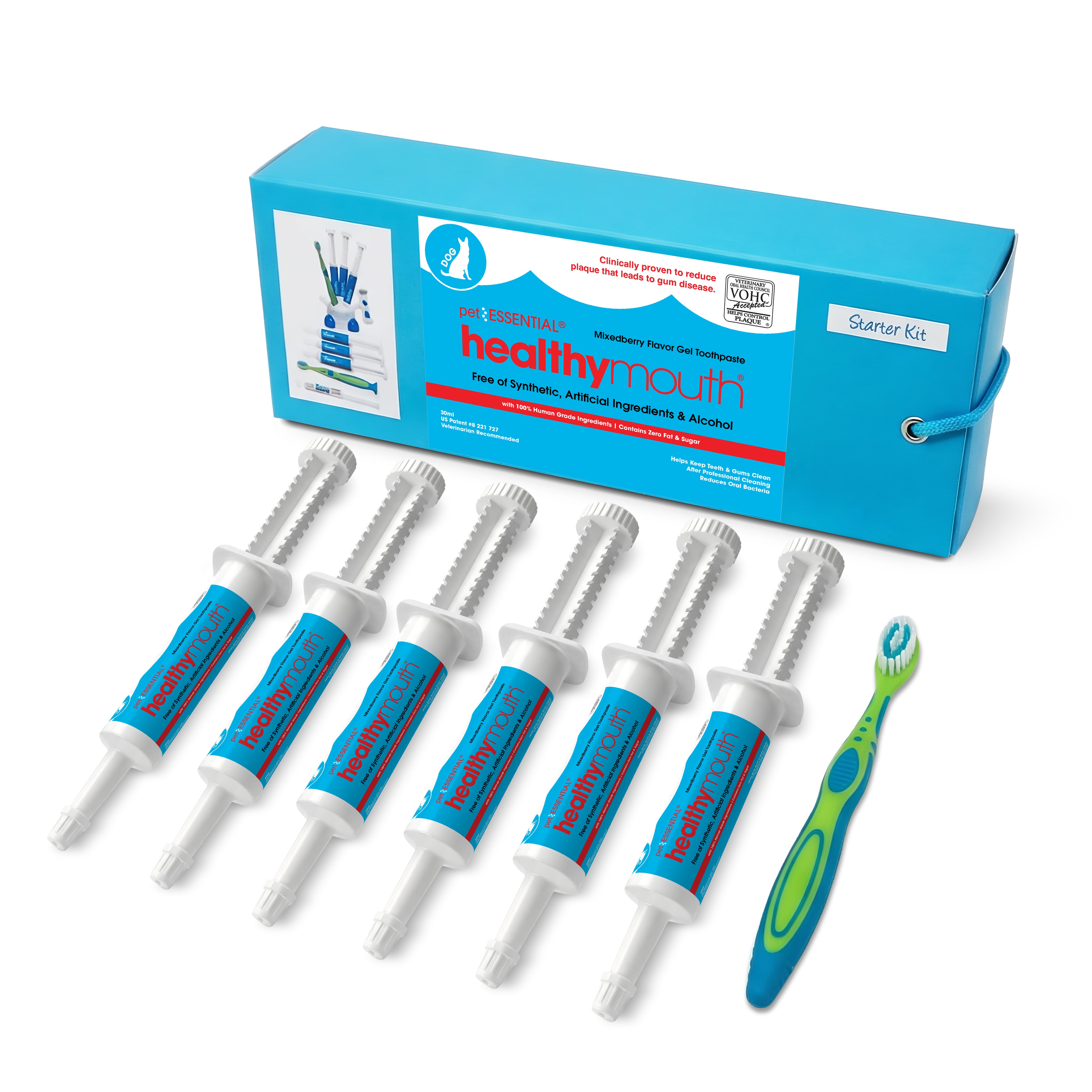 HealthyMouth® Toothpaste/Brush Kit Combination for Dogs, Medium/Large Breed - Clinically Proven, VOHC® Accepted