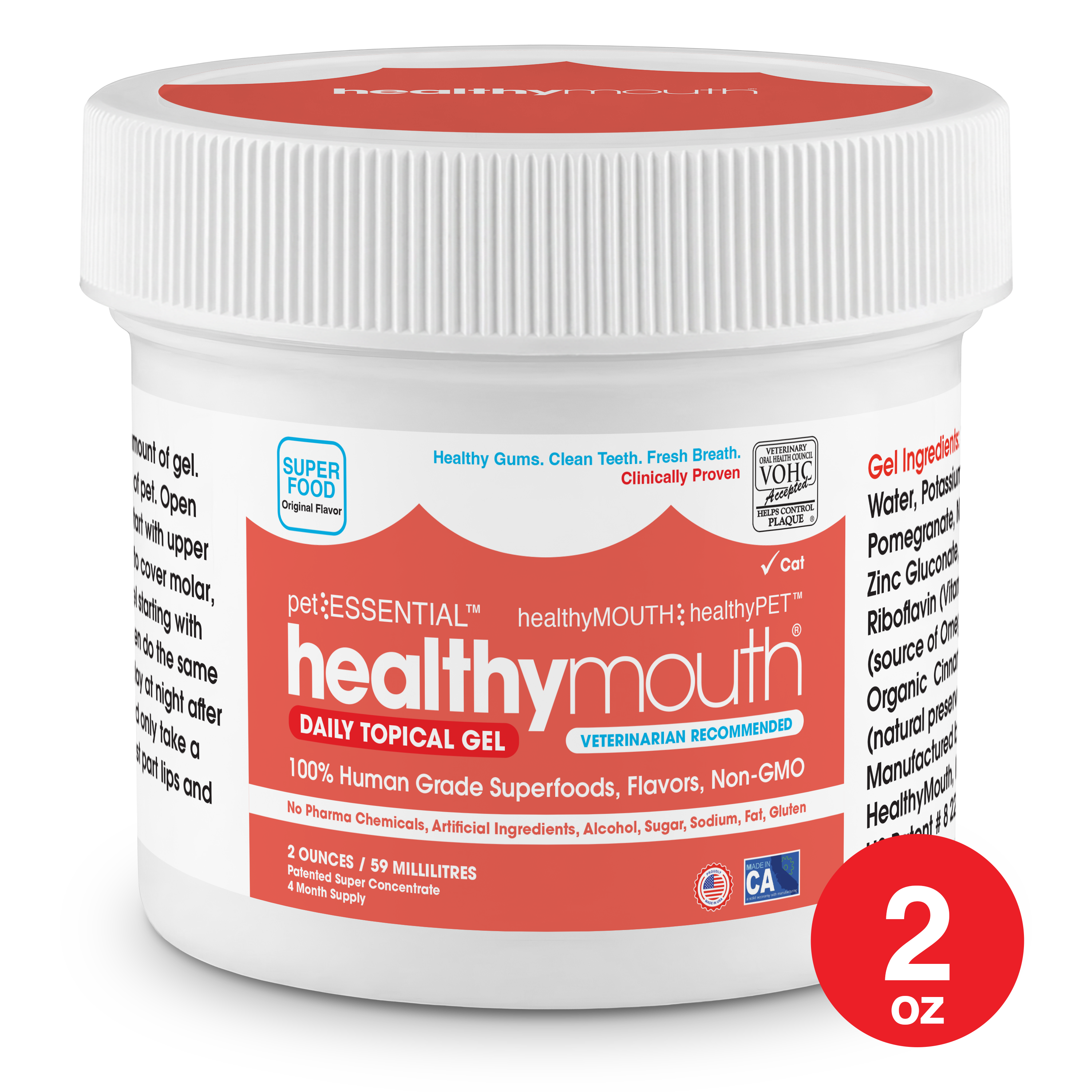 HealthyMouth® Topical Gel for Cats (2 oz) Clinically Proven, VOHC® Accepted