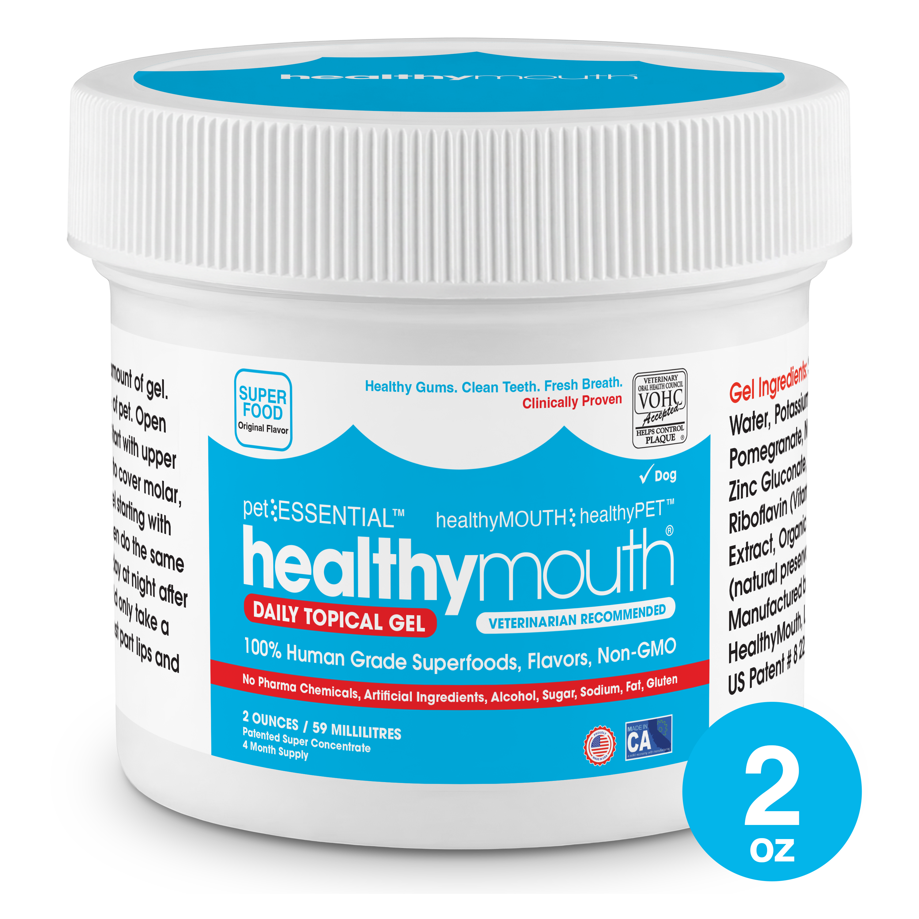 HealthyMouth® Topical Gel for Dogs (2 oz) Clinically Proven, VOHC® Accepted