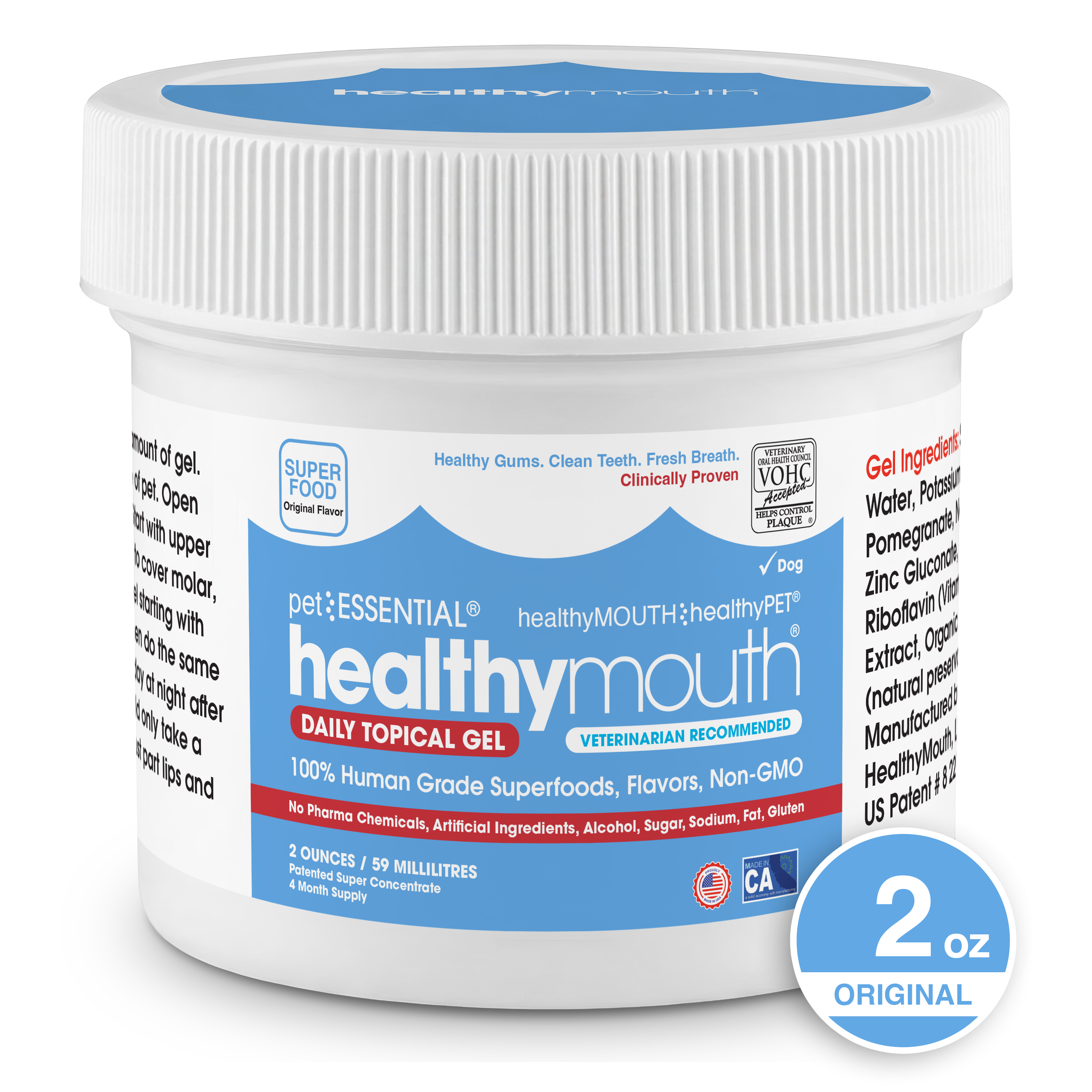 HealthyMouth® Topical Gel for Dogs (2 oz) Clinically Proven, VOHC® Accepted