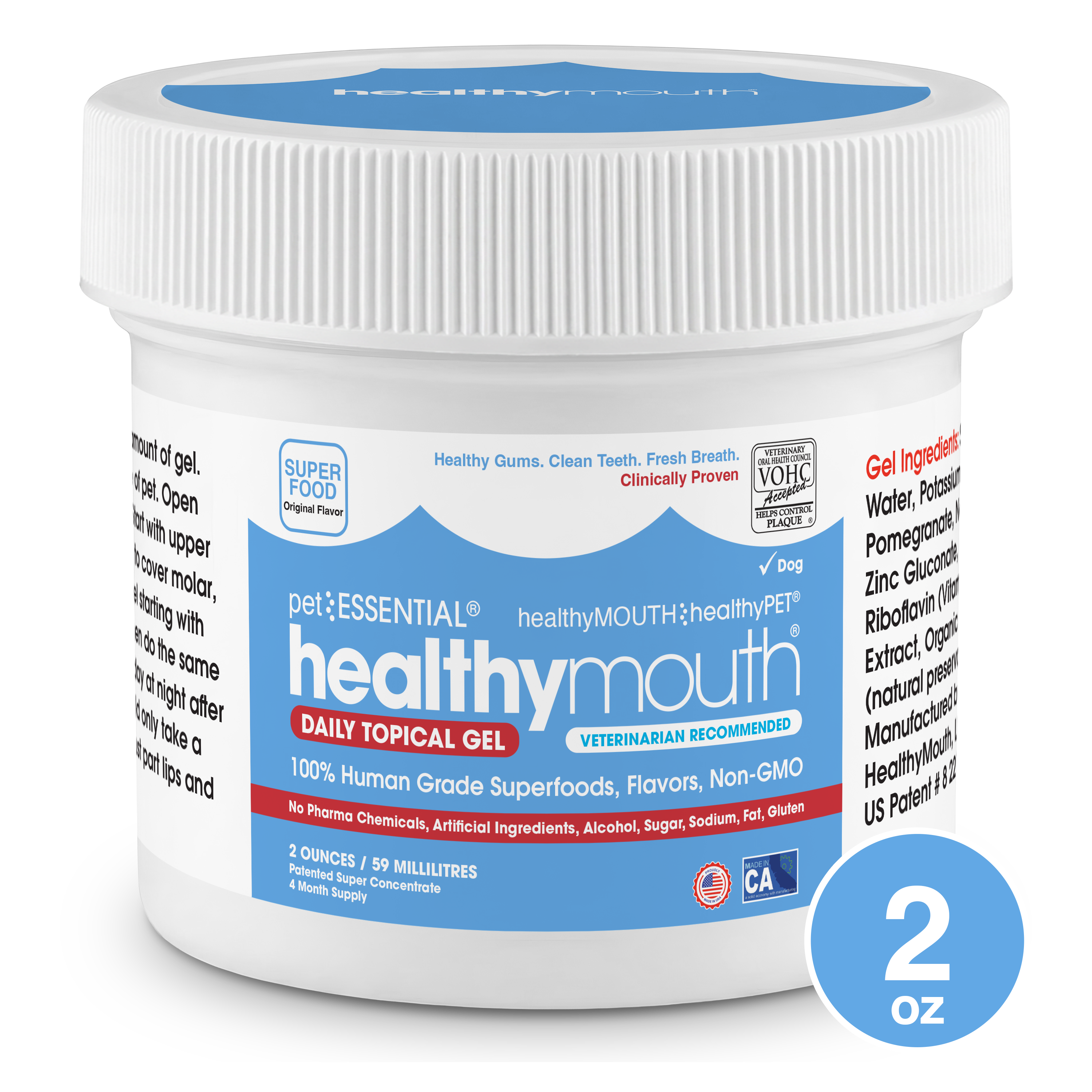 HealthyMouth® Topical Gel for Dogs (2 oz) Clinically Proven, VOHC® Accepted