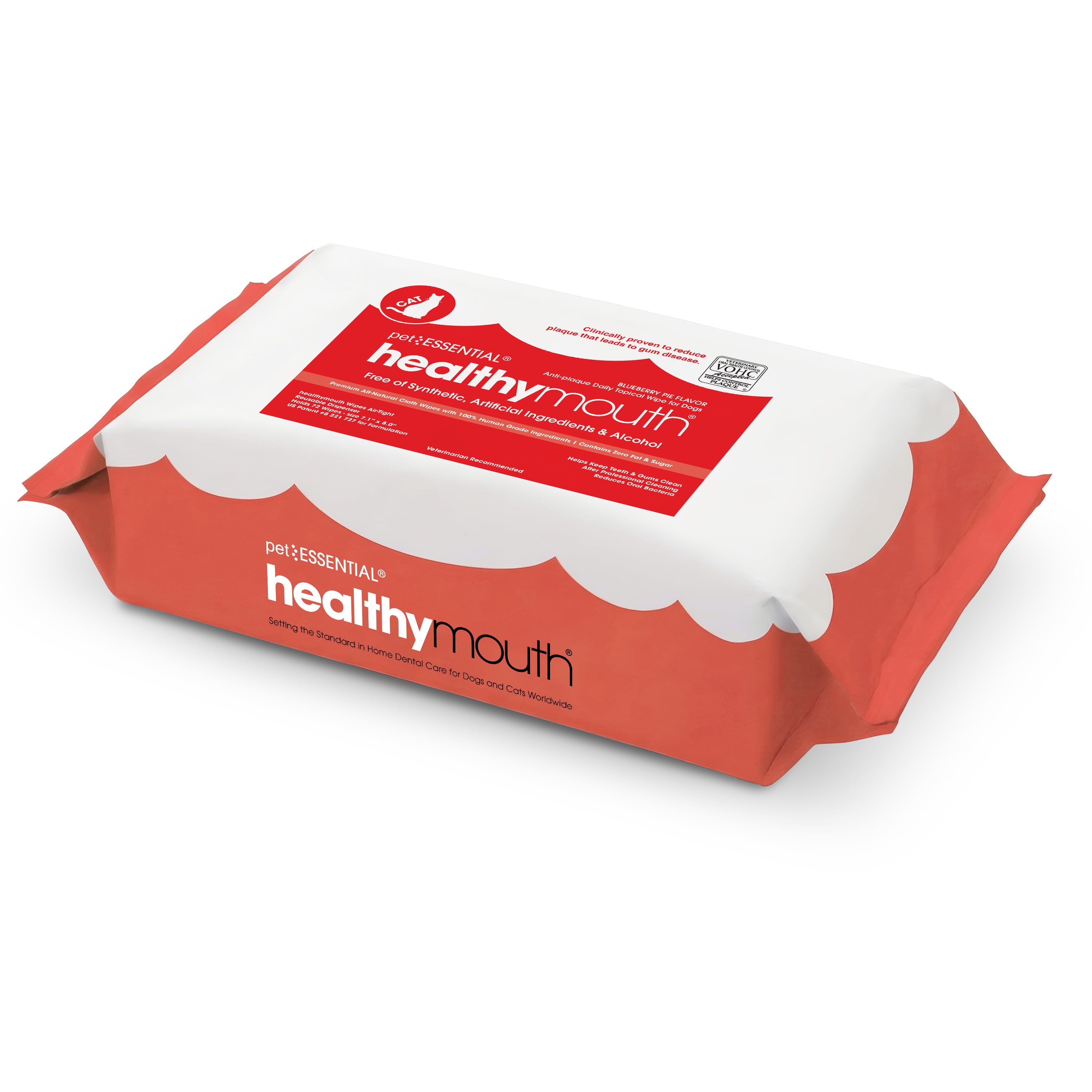 Healthymouth® Anti-Plaque Wipes for Cats - Clinically Proven, VOHC® Accepted