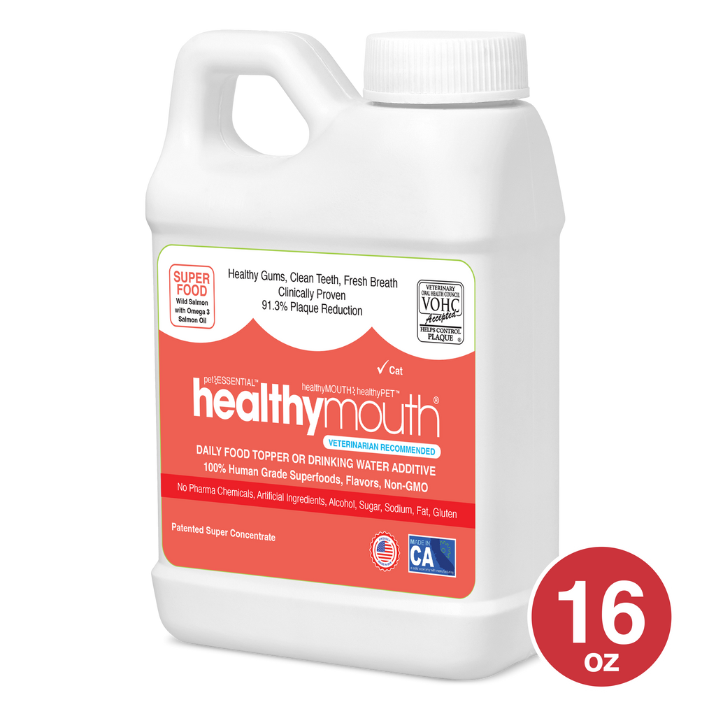HealthyMouth® Water Additive for Cats (16 oz) Clinically Proven, VOHC® Accepted