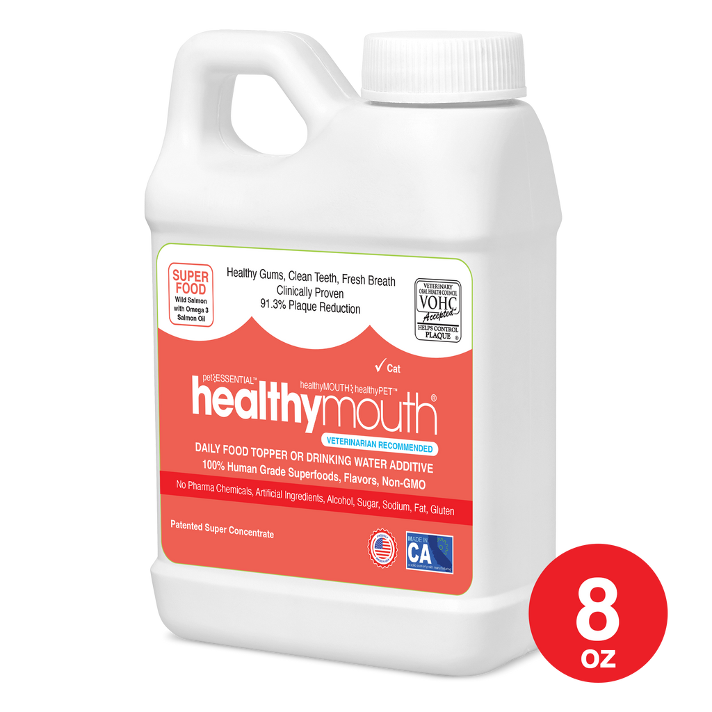 HealthyMouth® Water Additive for Cats (8 oz) Clinically Proven, VOHC® Accepted