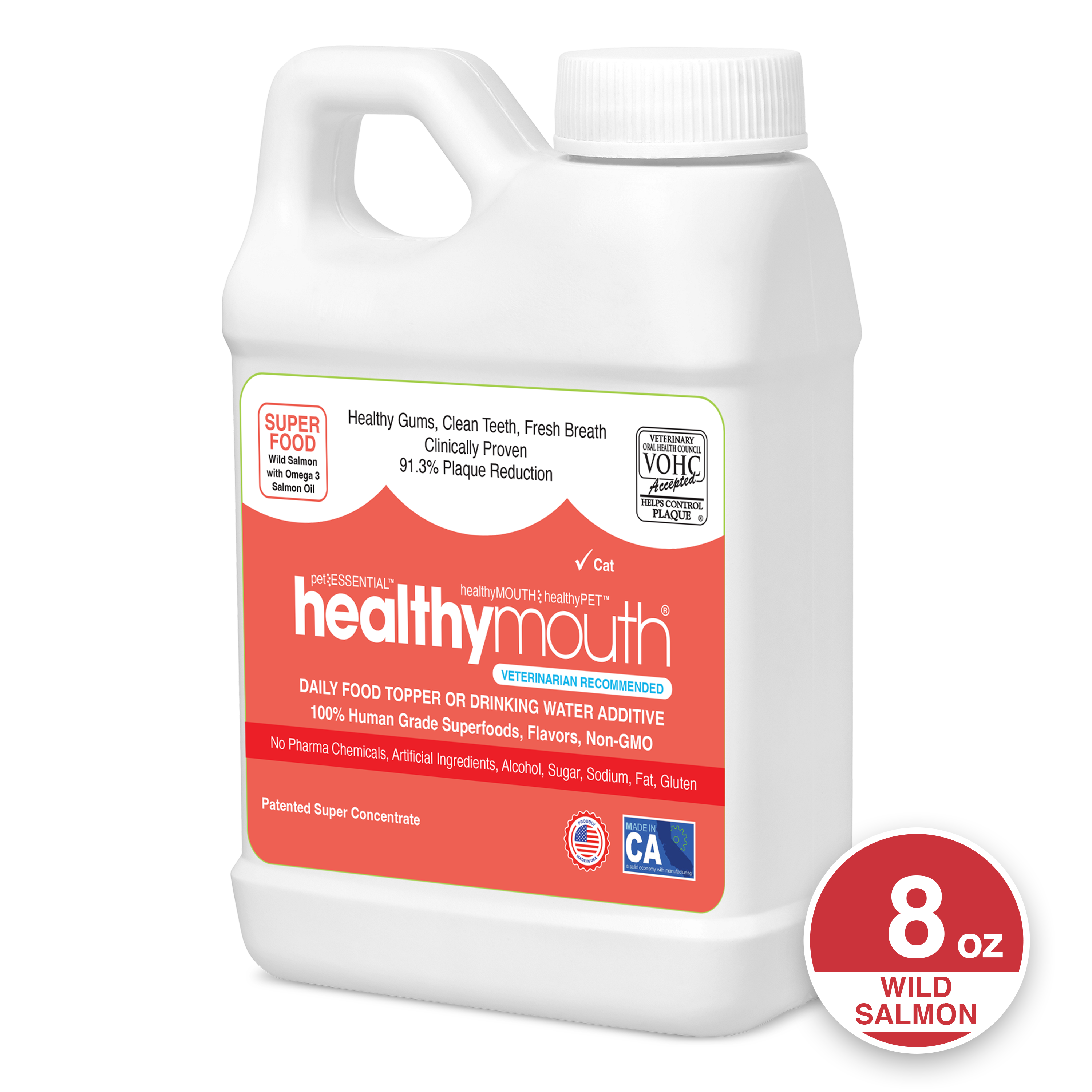 HealthyMouth® Water Additive for Cats (8 oz) Clinically Proven, VOHC® Accepted