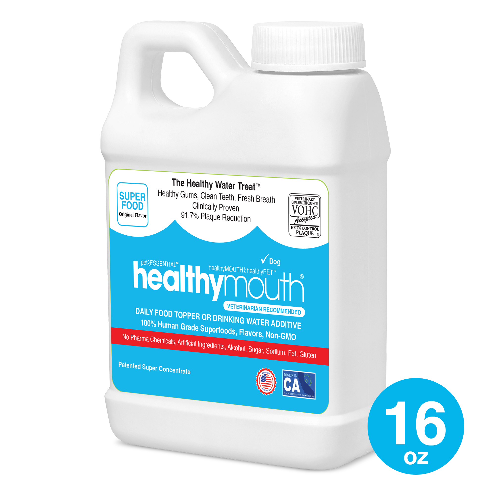HealthyMouth® Water Additive for Dogs (16 oz) Clinically Proven, VOHC® Accepted