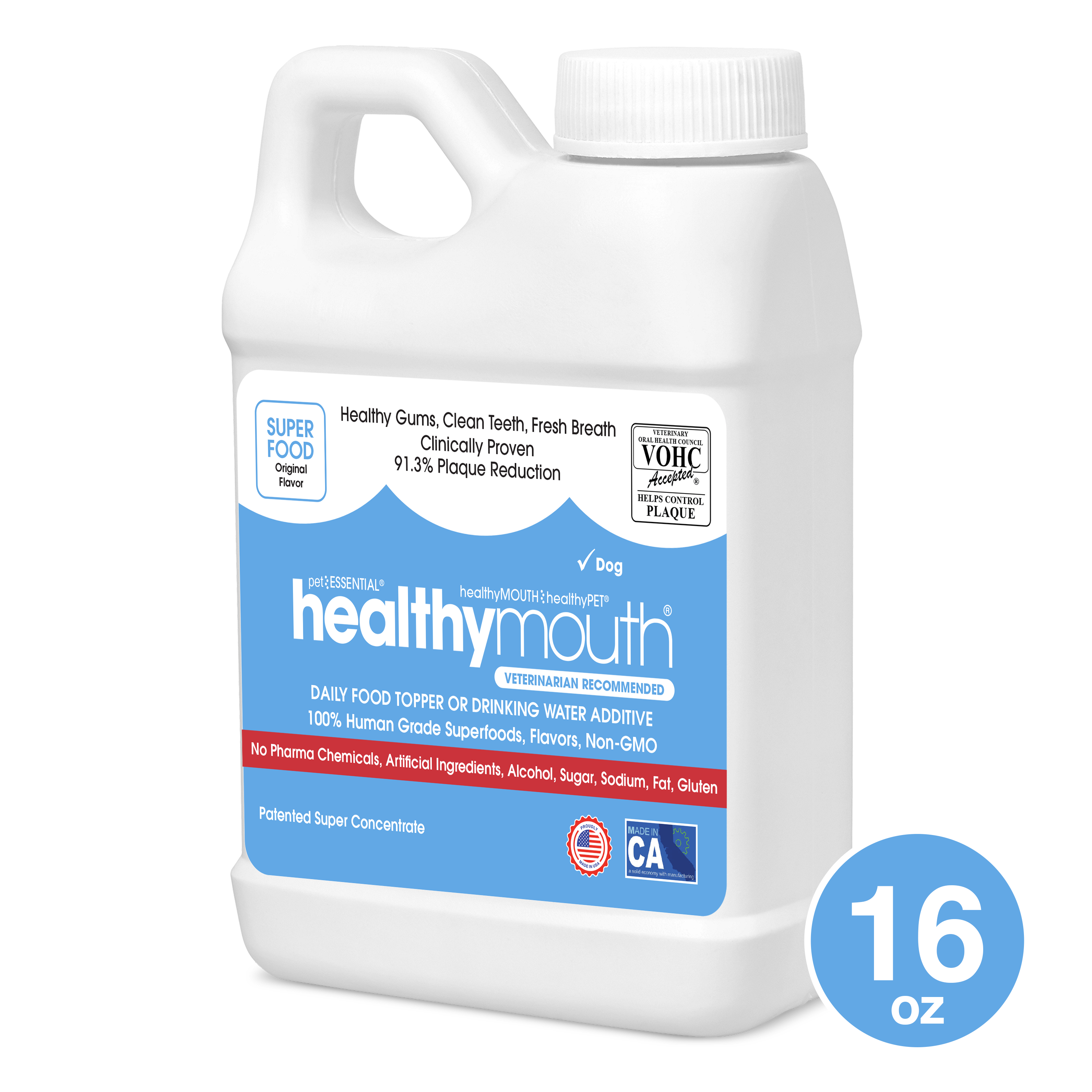 HealthyMouth® Water Additive for Dogs (16 oz) Clinically Proven, VOHC® Accepted