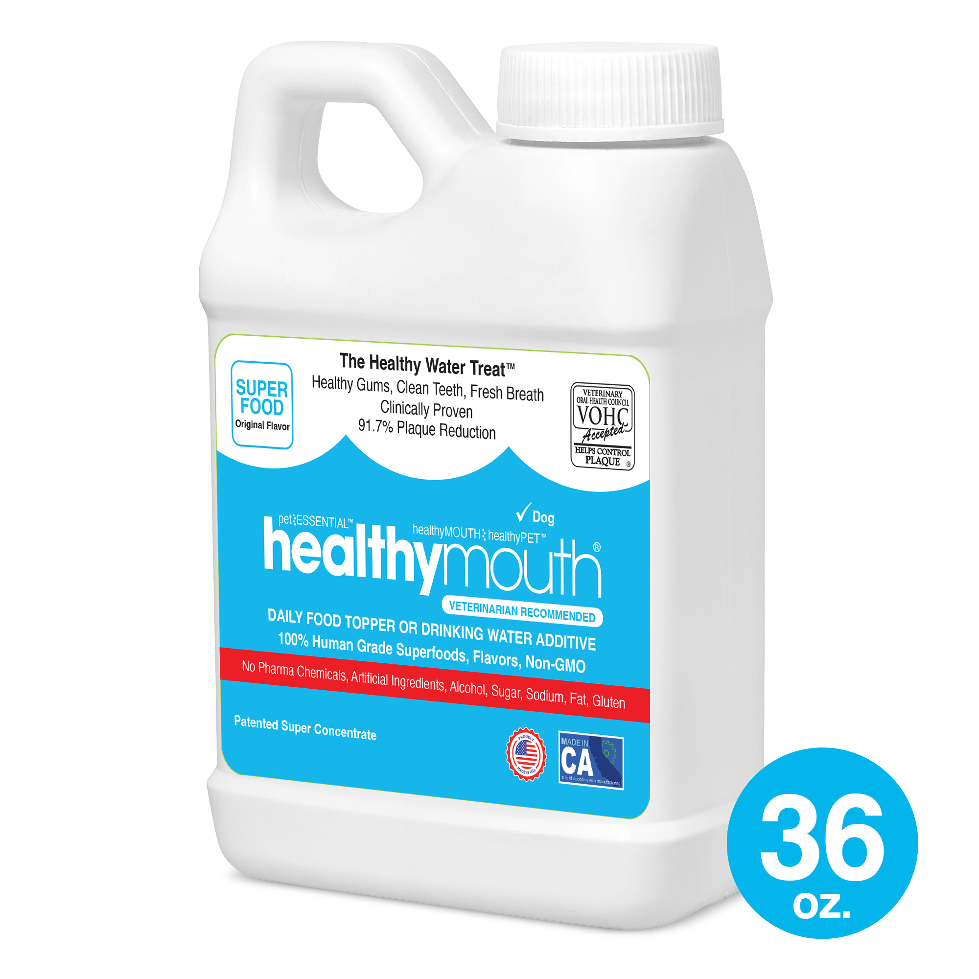 HealthyMouth® Water Additive for Dogs (36 oz) Clinically Proven, VOHC® Accepted