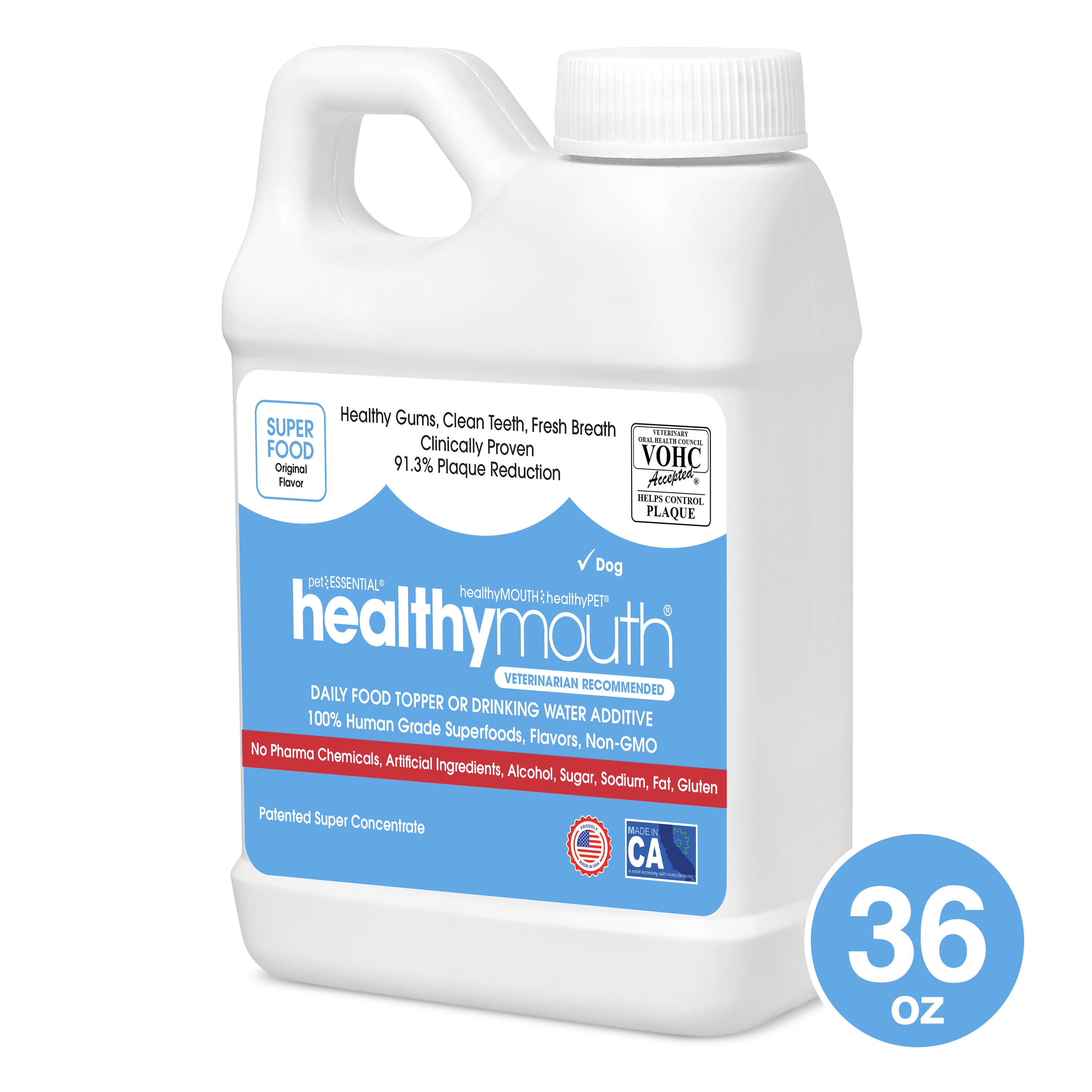 HealthyMouth® Water Additive for Dogs (36 oz) Clinically Proven, VOHC® Accepted
