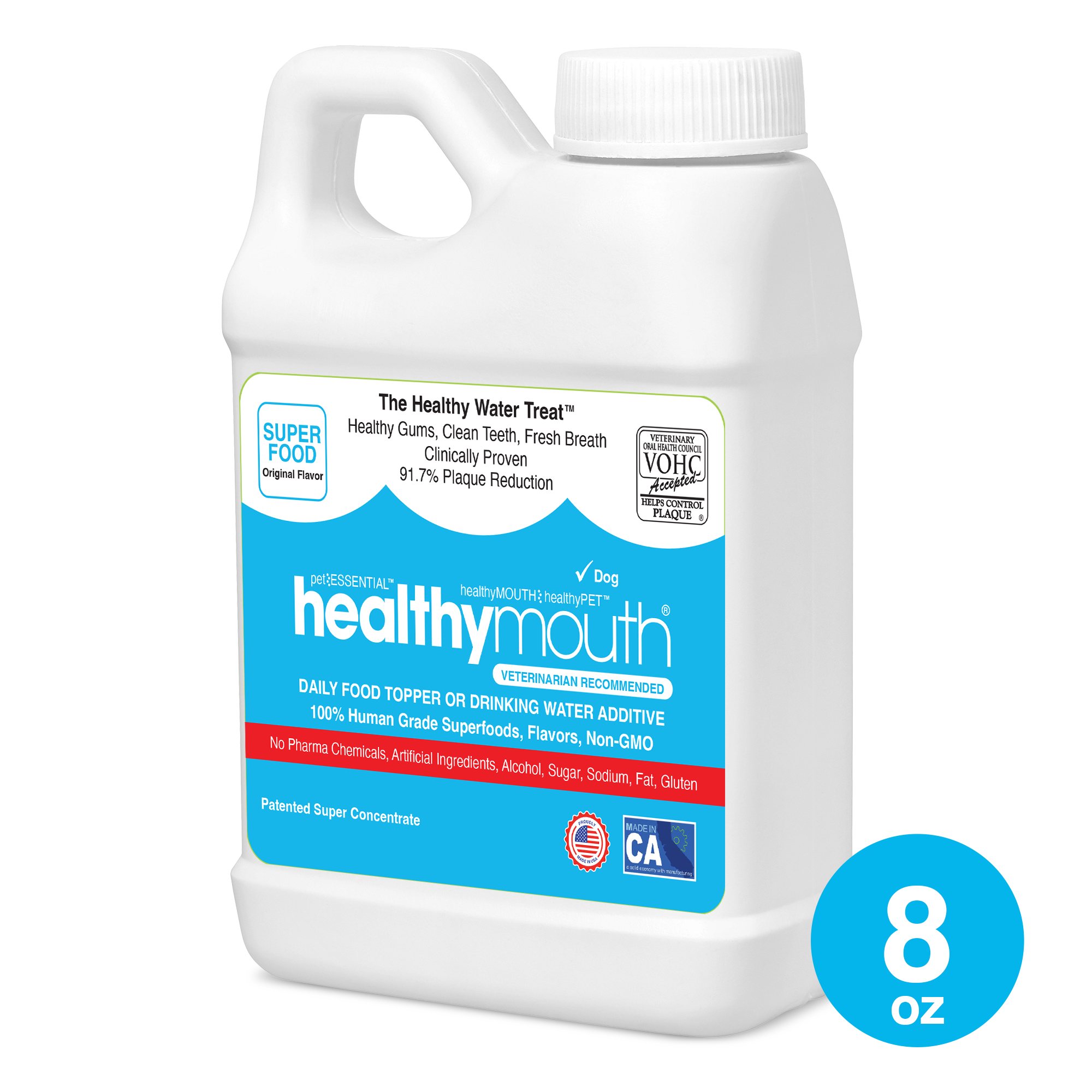HealthyMouth® Water Additive for Dogs (8 oz) Clinically Proven, VOHC® Accepted