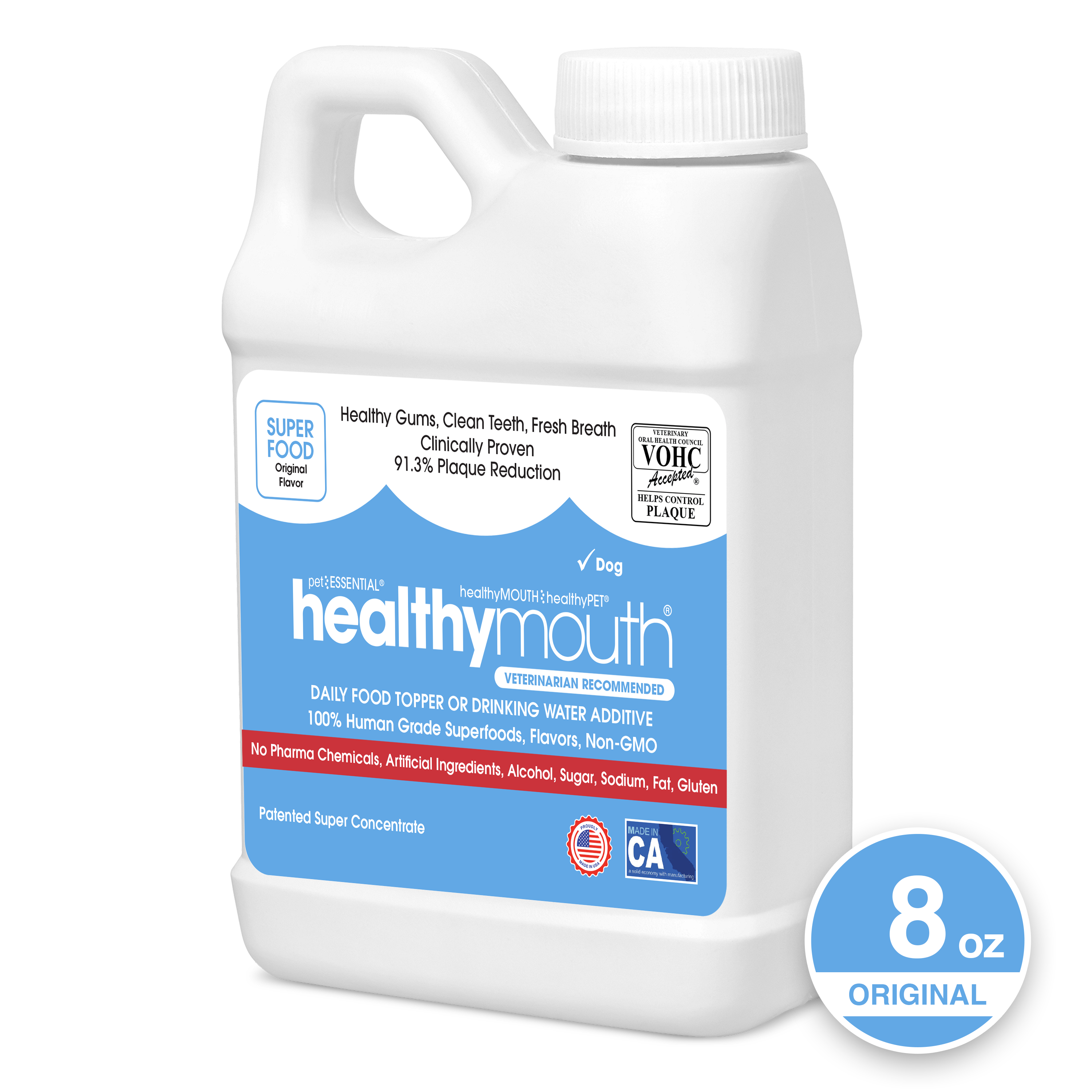 HealthyMouth® Water Additive for Dogs (8 oz) Clinically Proven, VOHC® Accepted