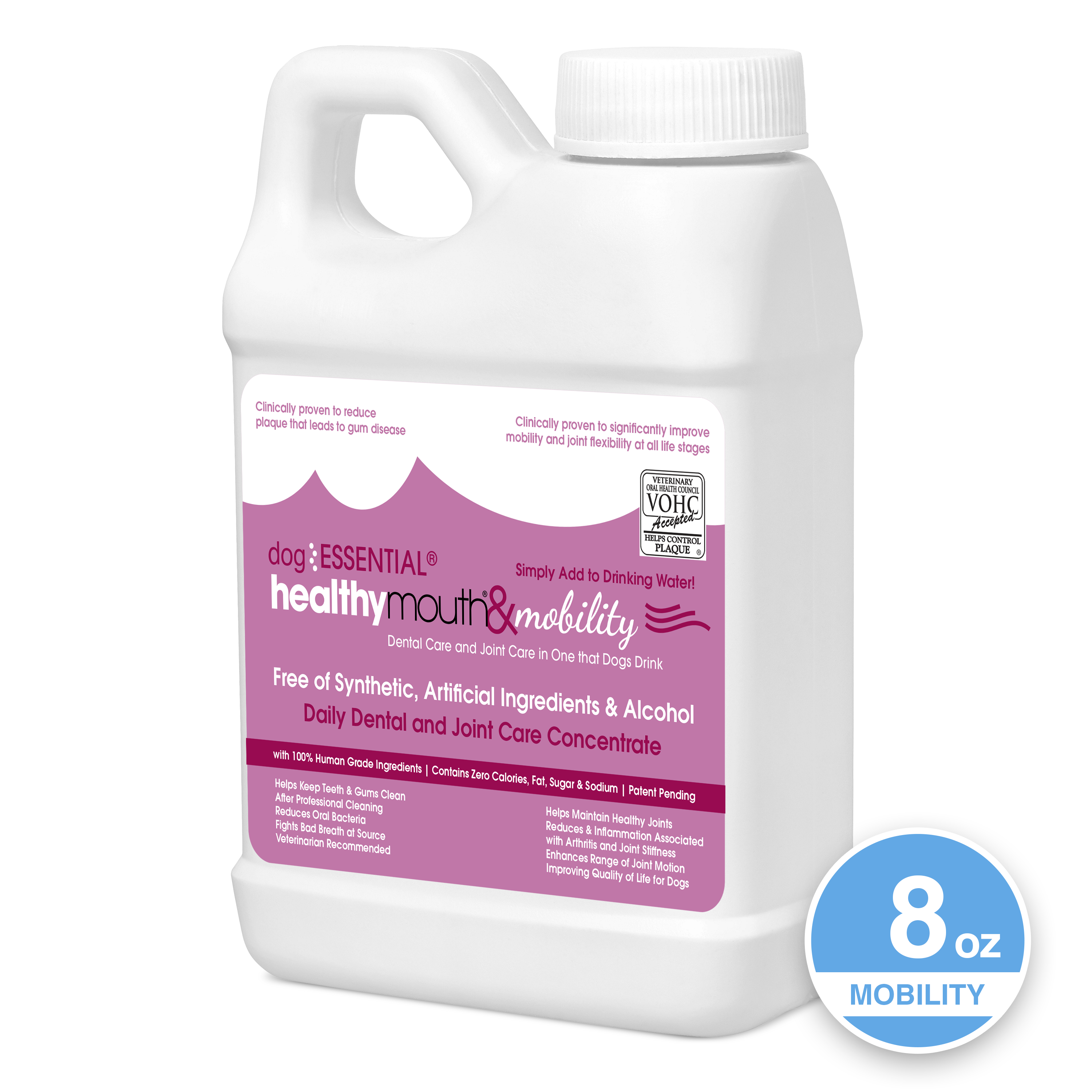 HealthyMouth® Mobility Water Additive for Dogs (8 oz) Clinically Proven, VOHC® Accepted