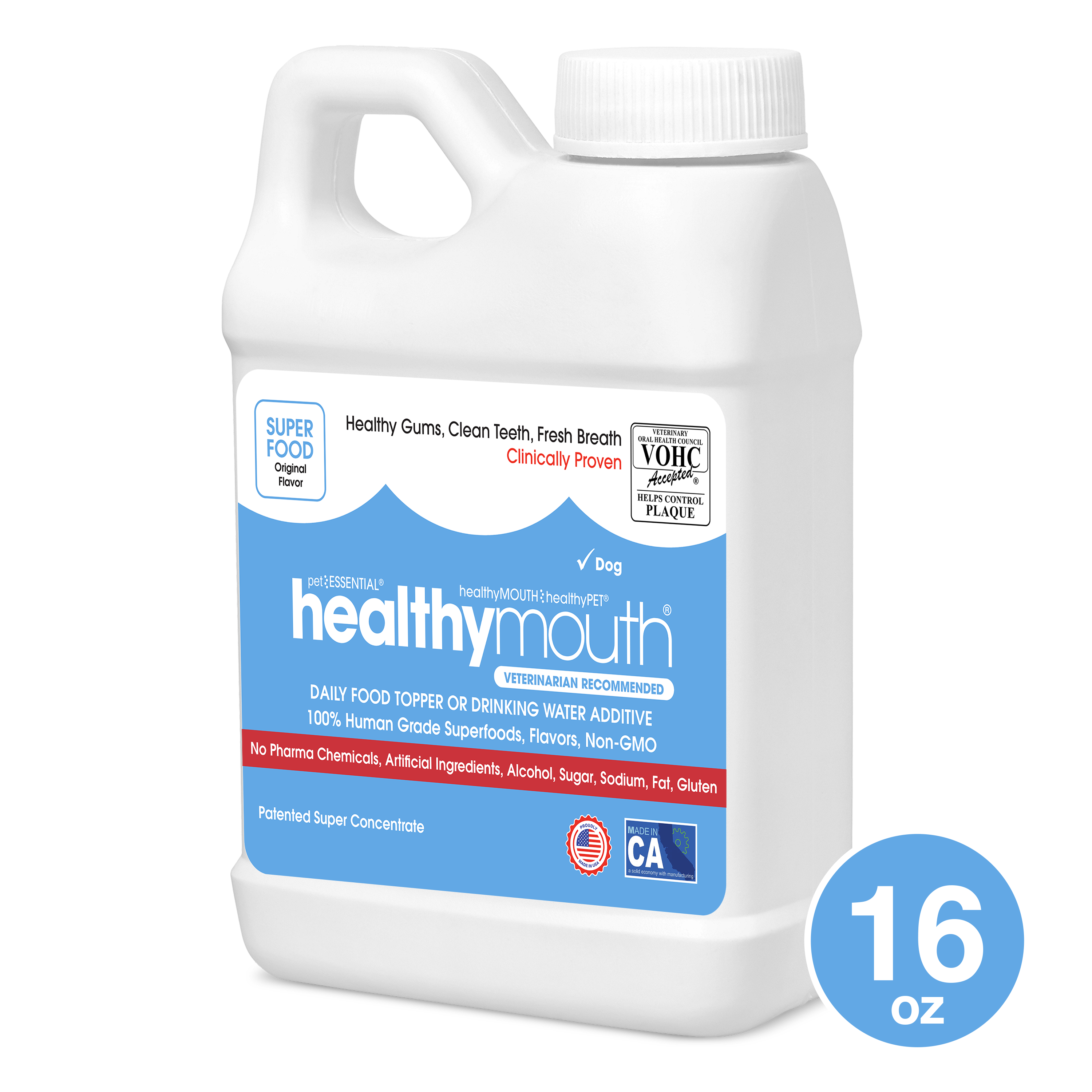 HealthyMouth® Water Additive for Dogs (16 oz) Clinically Proven, VOHC® Accepted