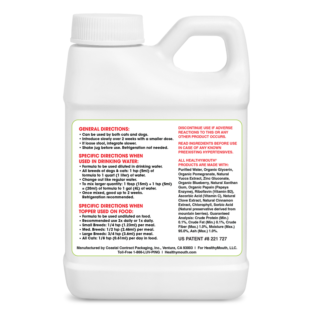 HealthyMouth® Water Additive for Dogs & Cats Blueberry, 8 oz) Clinically Proven, VOHC® Accepted