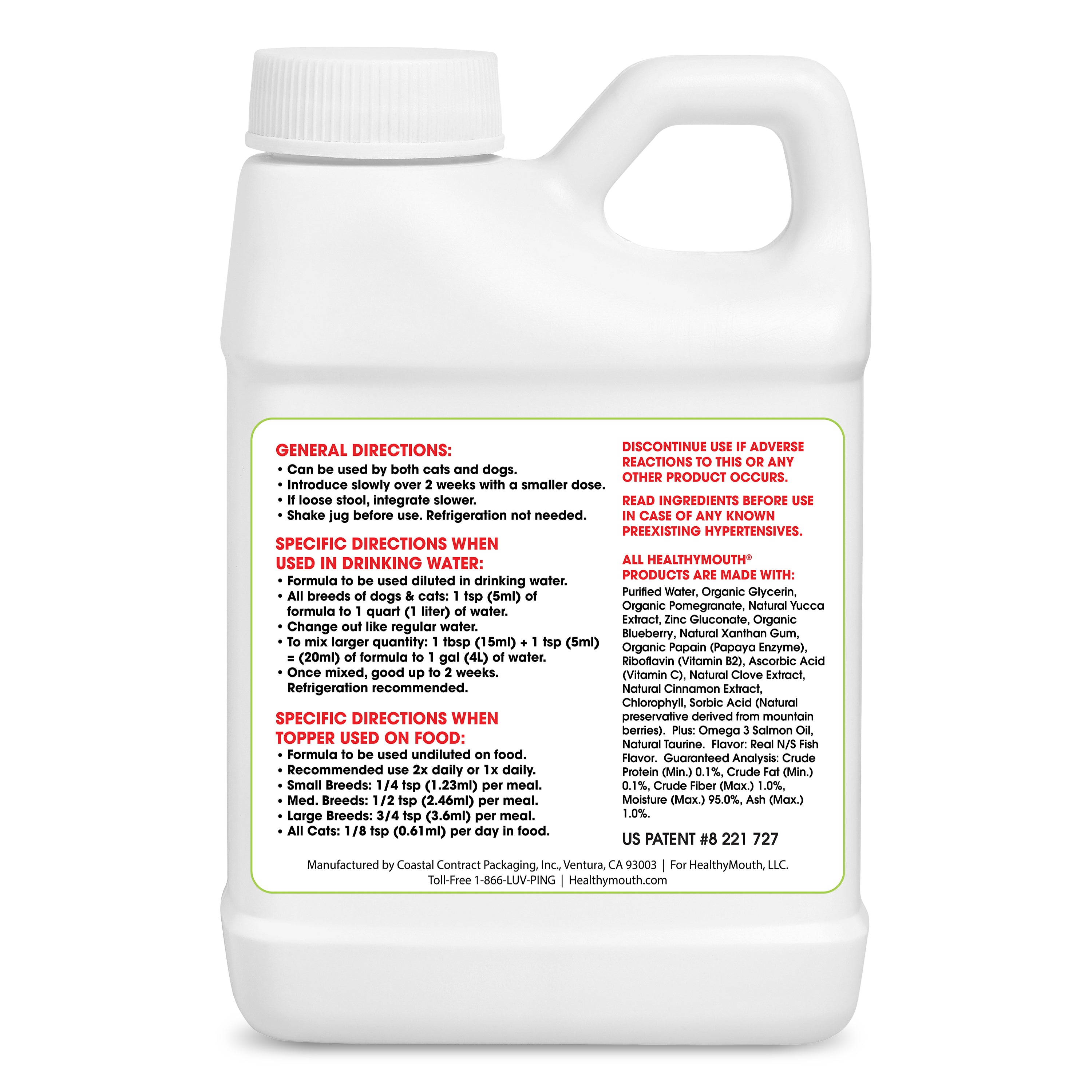 HealthyMouth® Water Additive for Cats (8 oz) Clinically Proven, VOHC® Accepted